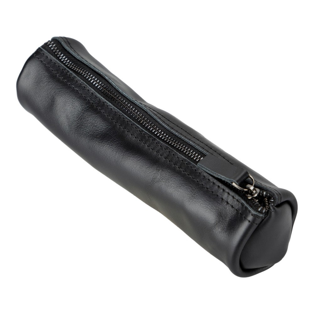 Genuine Leather Pencil Case with Handmade Zipper