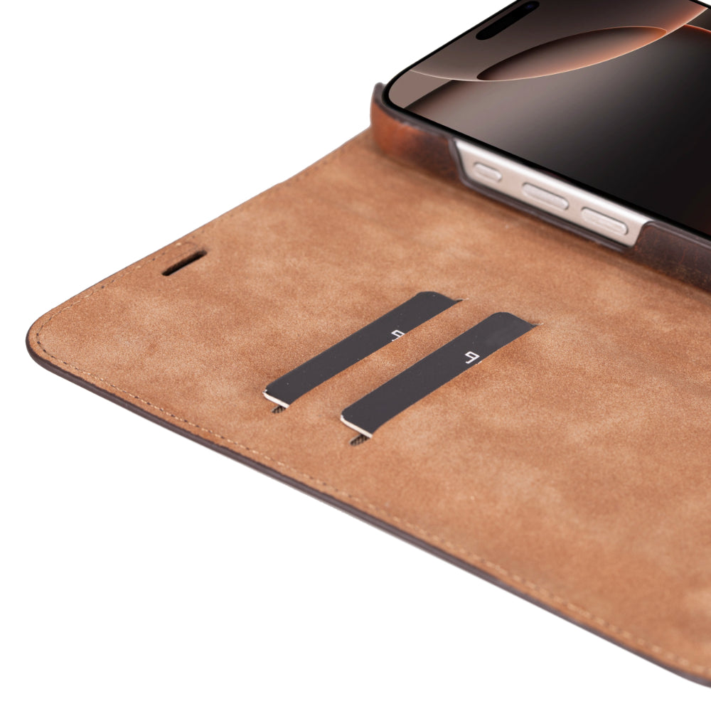 Luxon iPhone 16 Series Leather Folio Case