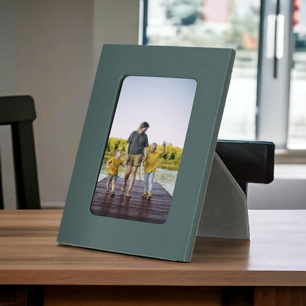 Leather Desktop Photo Frame 22x17cm frame for 15x10cm photos (8.6x6.6inch frame for 5.9x3.9inch photos)