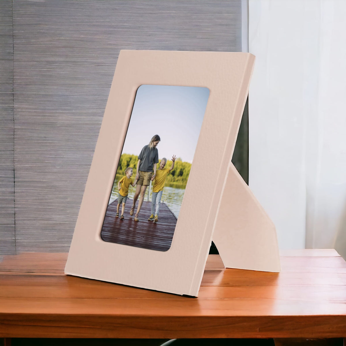 Leather Desktop Photo Frame 22x17cm frame for 15x10cm photos (8.6x6.6inch frame for 5.9x3.9inch photos)