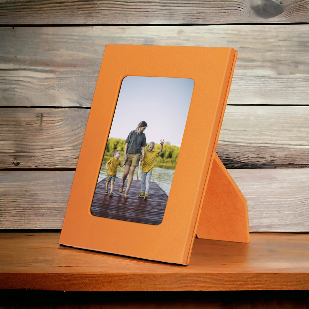 Leather Desktop Photo Frame 22x17cm frame for 15x10cm photos (8.6x6.6inch frame for 5.9x3.9inch photos)