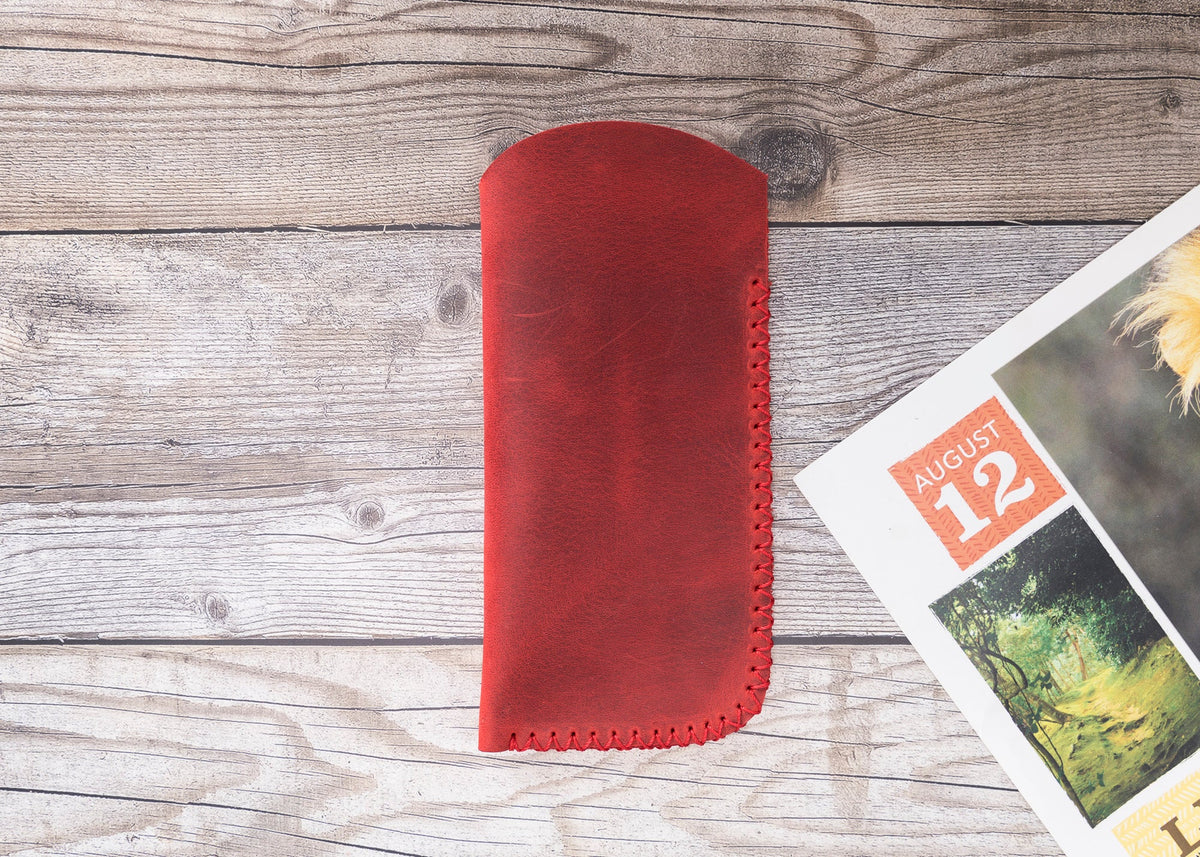 Leather Glasses Case G4 Red
