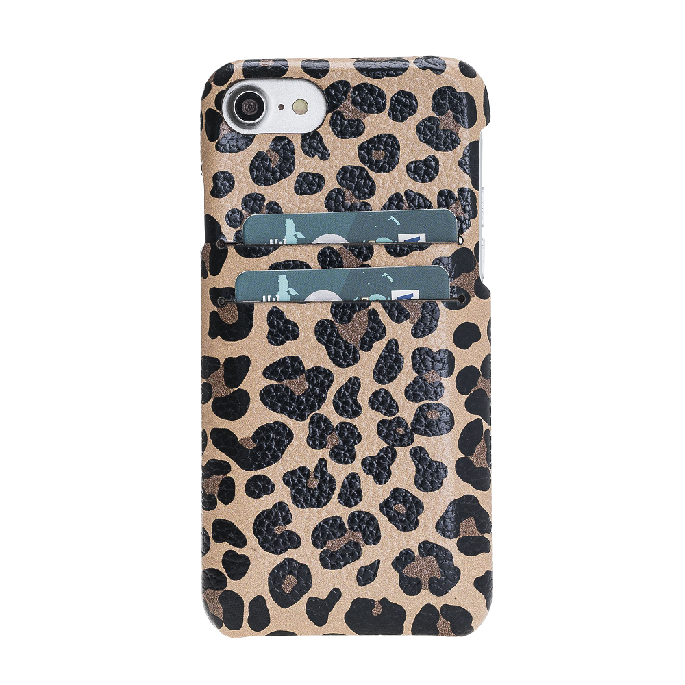 Apple iPhone 7-8 Series Leather Back Cover Leopard