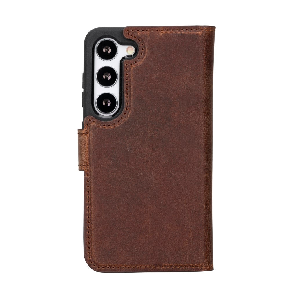 Samsung Galaxy S23 Plus Compatible Leather Wallet Case G2 Brown