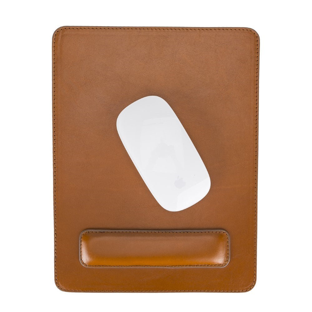 Comfy Wristband Leather Mouse Pad RST2 Brown