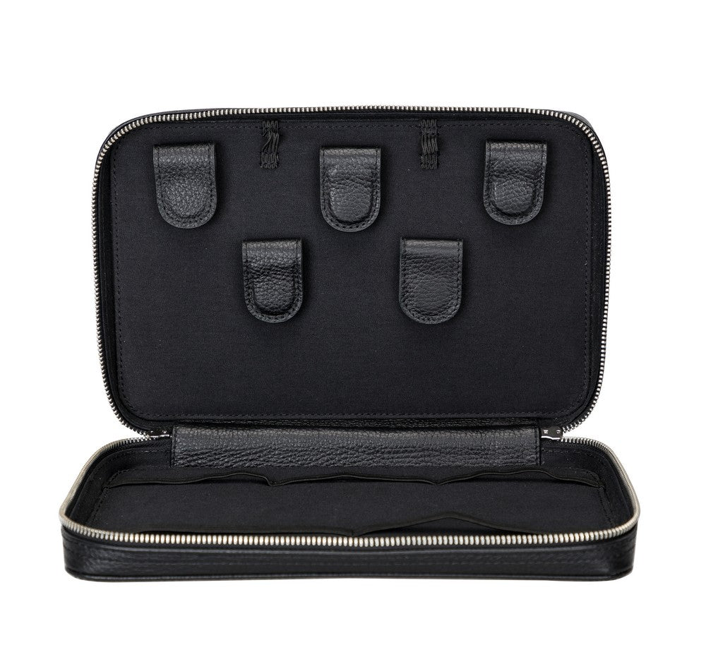 Leather Zippered Multi-Purpose Accessory Bag