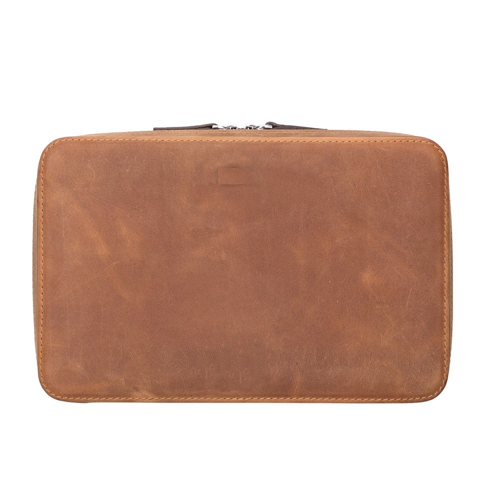 Leather Zippered Multi-Purpose Accessory Bag