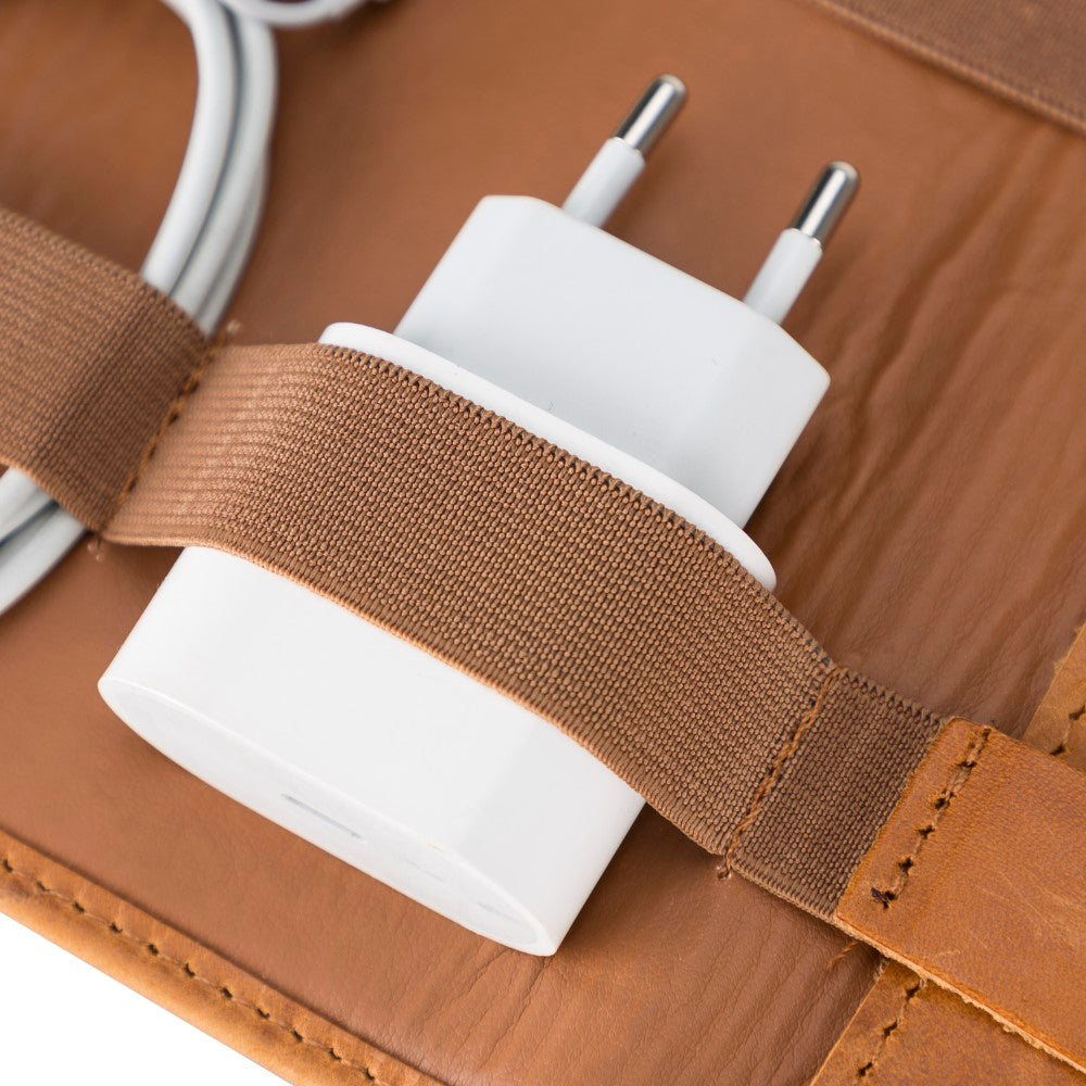 Leather Cable Accessory Carrying Bag