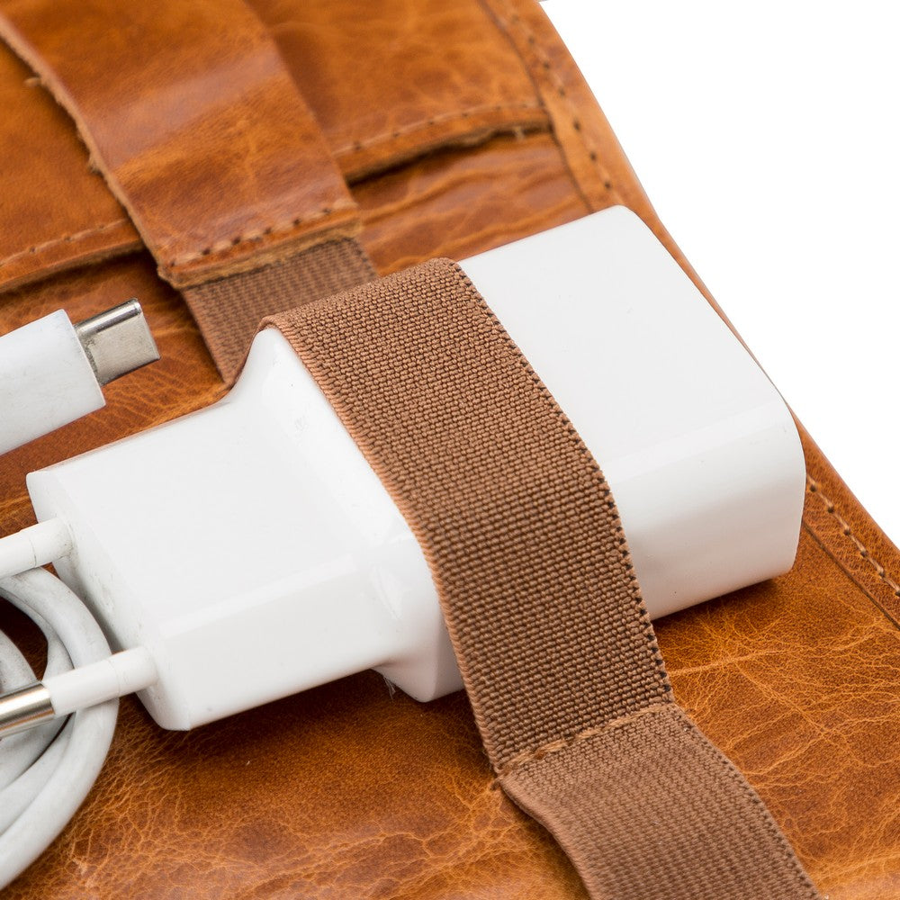 Leather Cable Accessory Carrying Bag