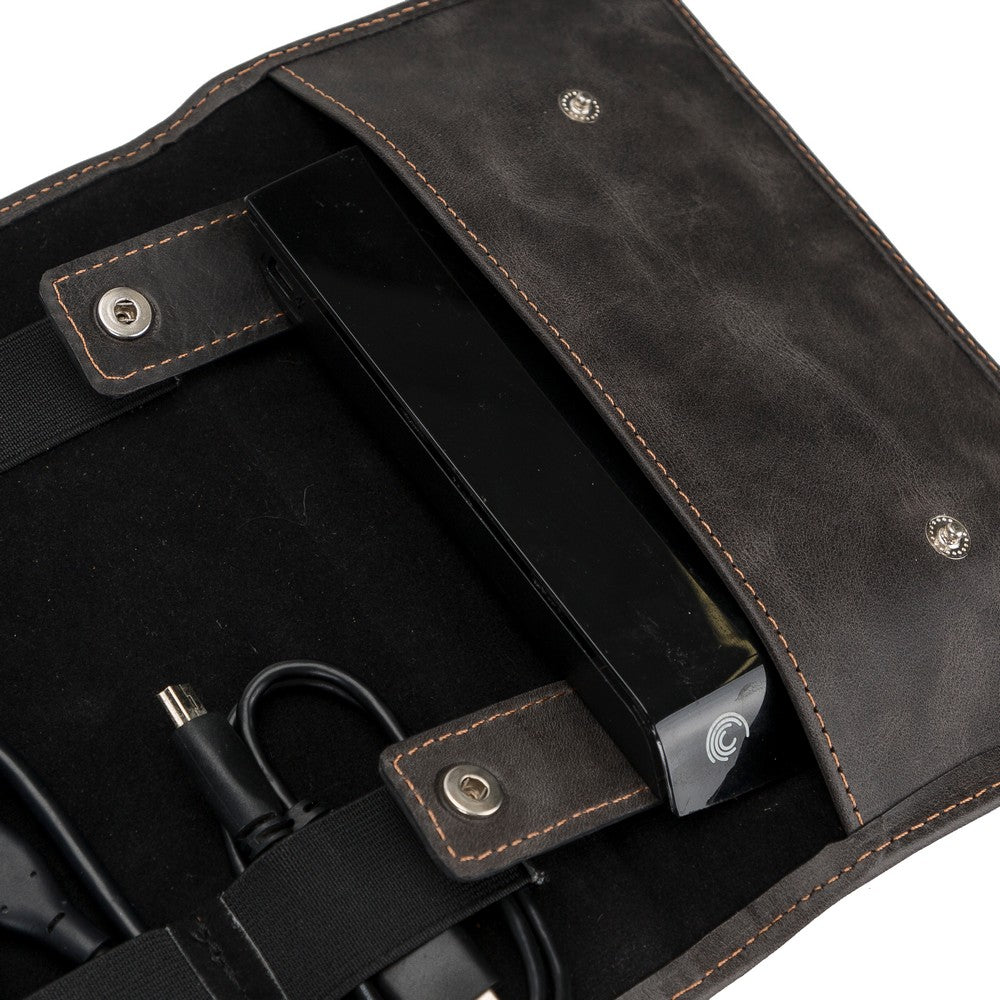 Leather Cable Accessory Carrying Case ASP1 Black