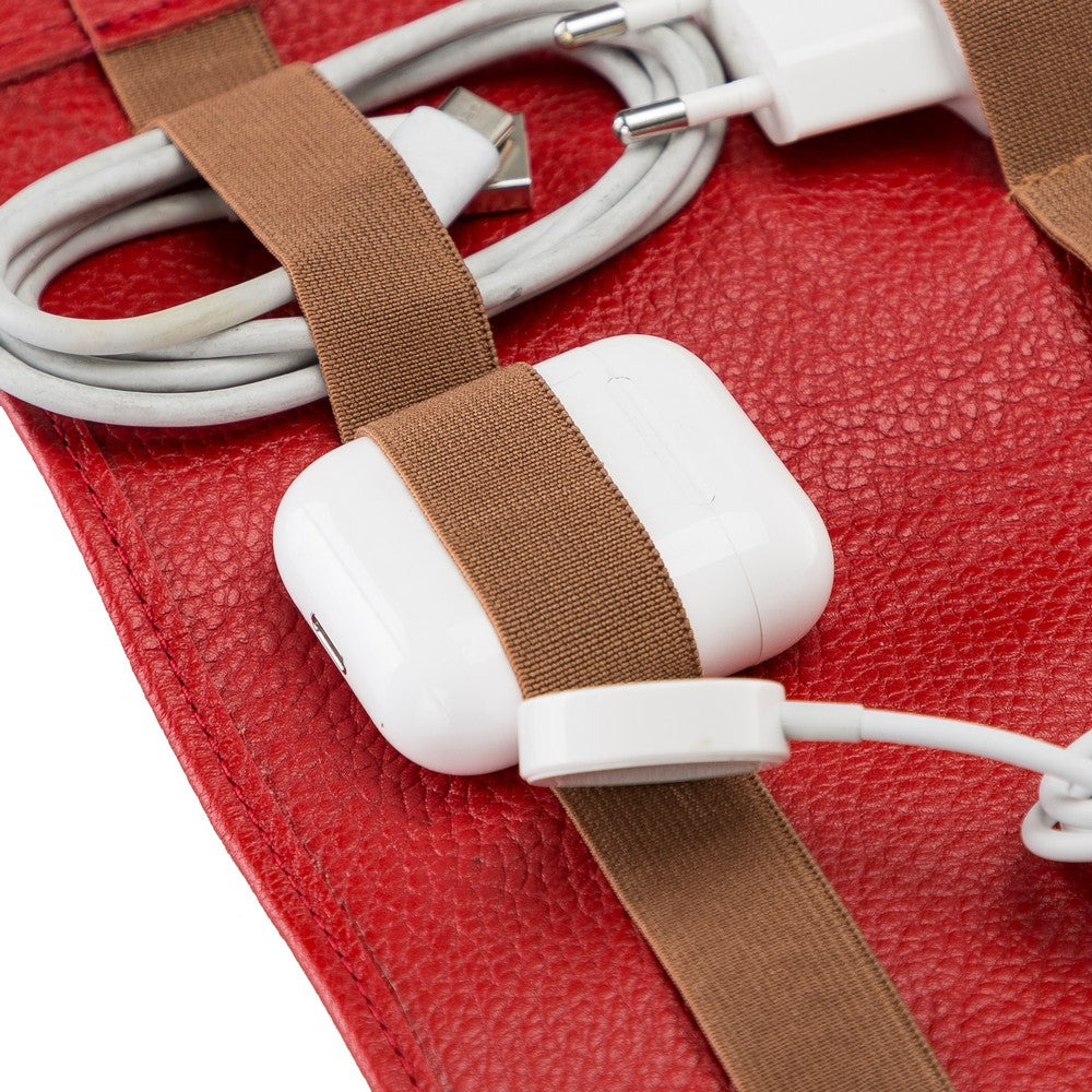 Leather Cable Accessory Carrying Bag