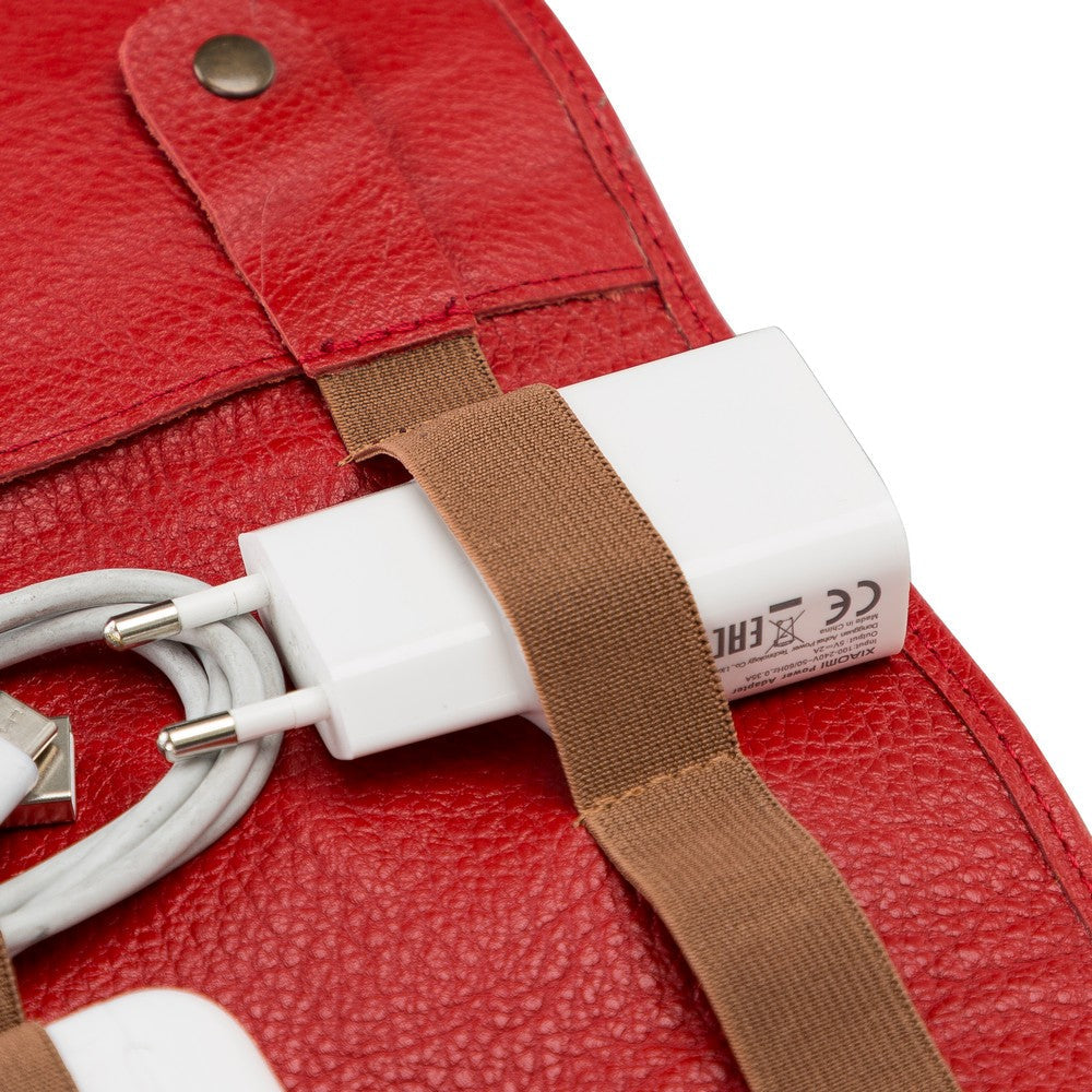 Leather Cable Accessory Carrying Bag