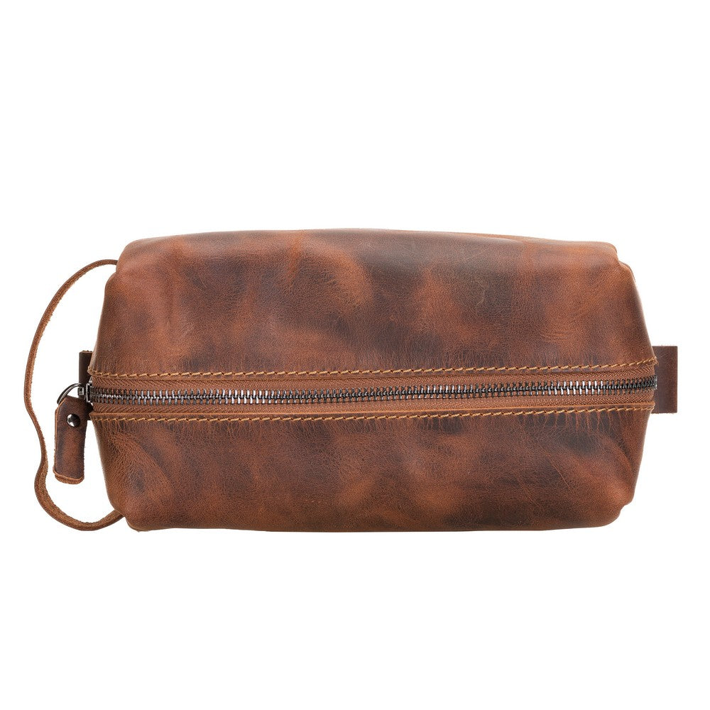 Leather Care And Travel Bag with Handmade Zipper