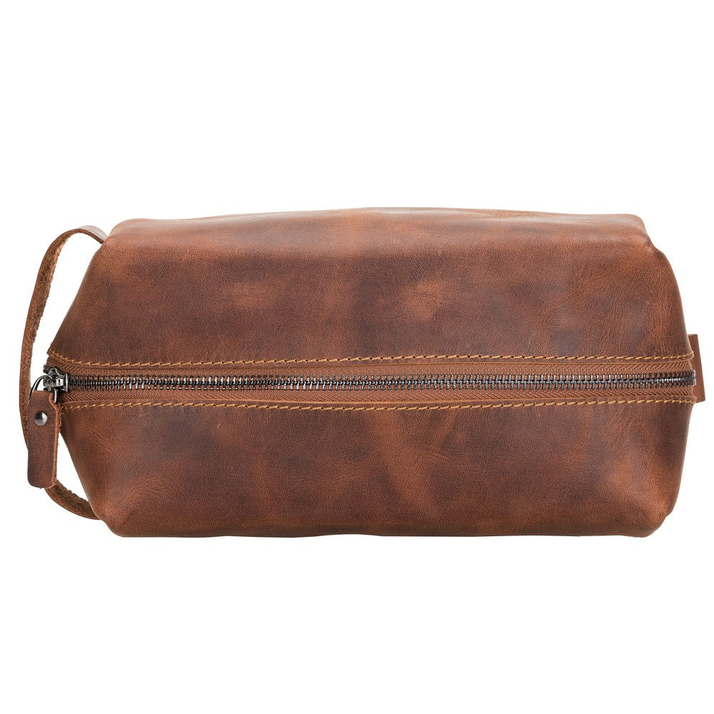 Leather Care And Travel Bag with Handmade Zipper