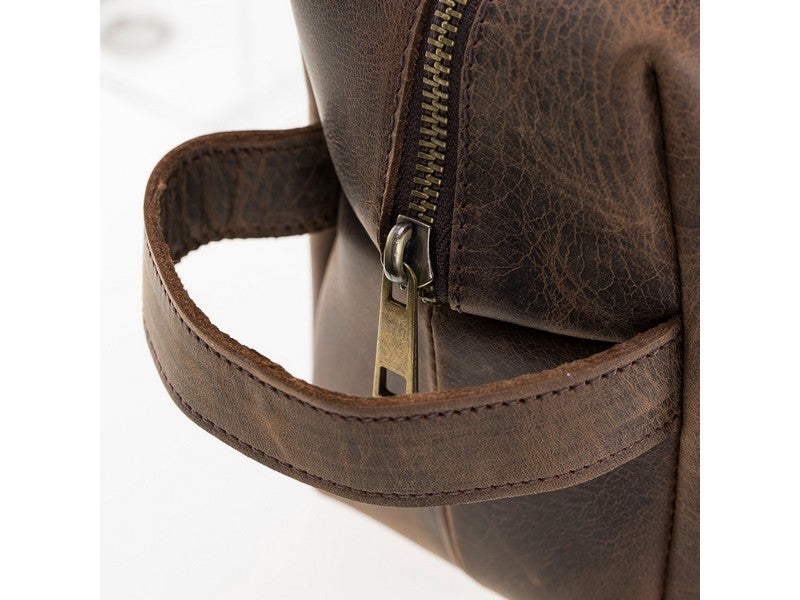 Leather Care And Travel Bag with Handmade Zipper