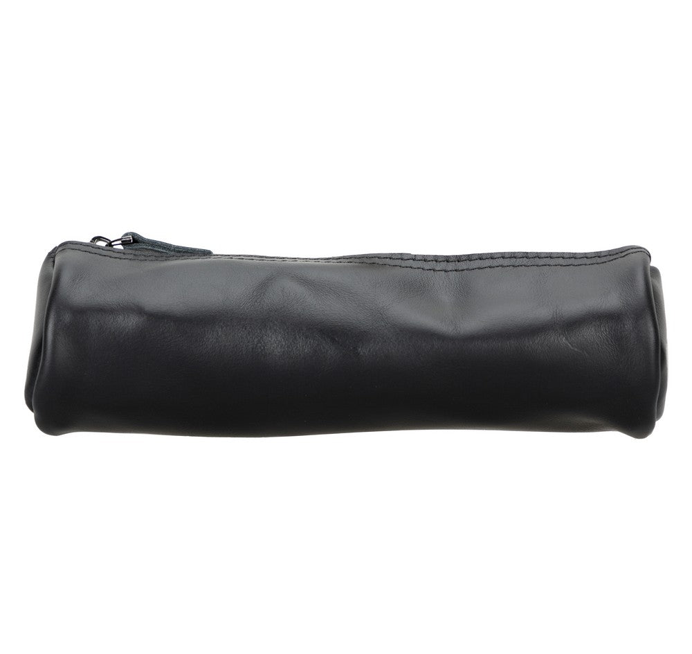 Genuine Leather Pencil Case with Handmade Zipper