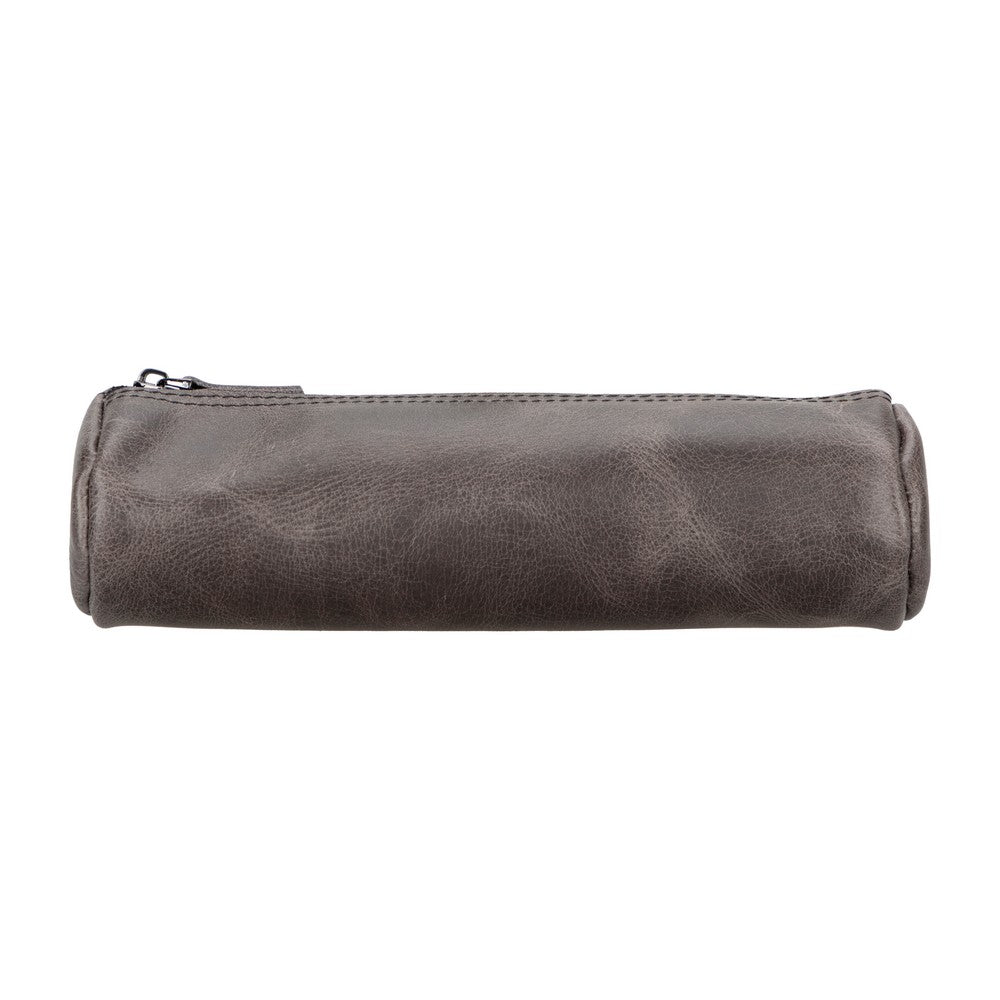 Genuine Leather Pencil Case with Handmade Zipper