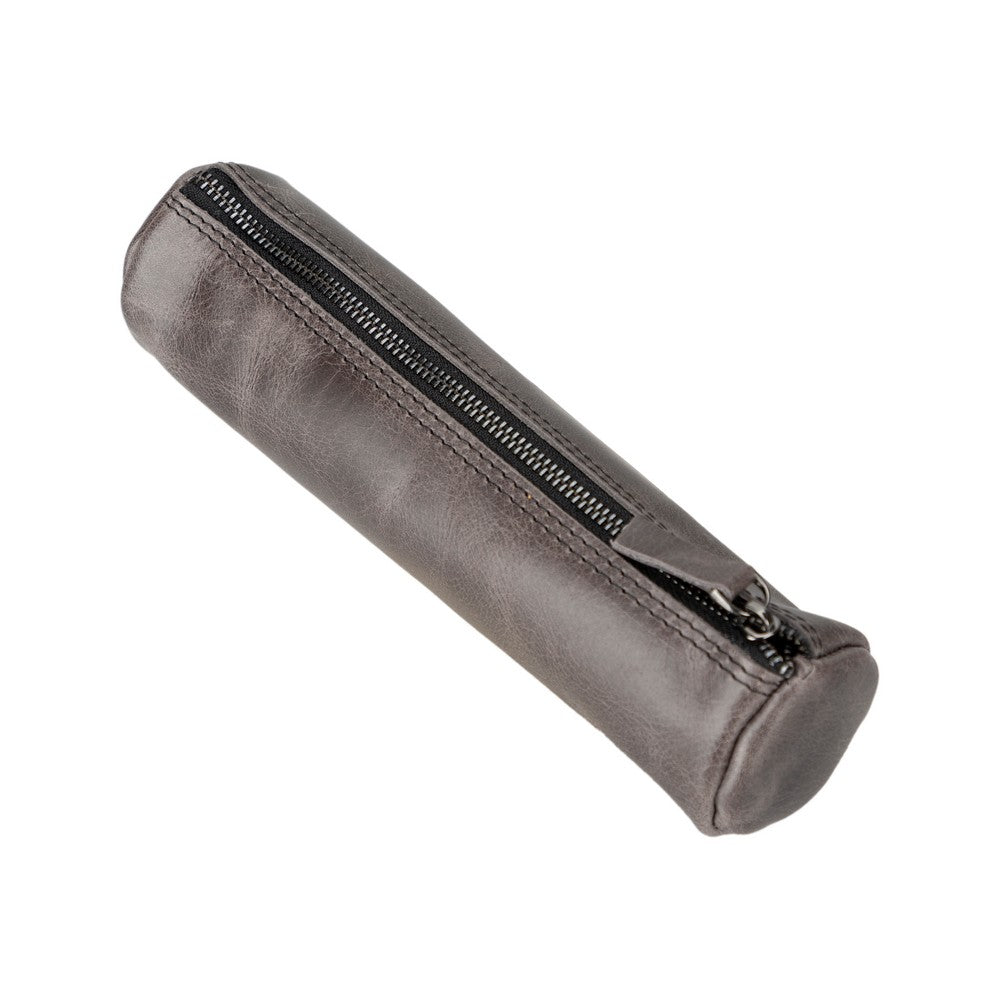 Genuine Leather Pencil Case with Handmade Zipper