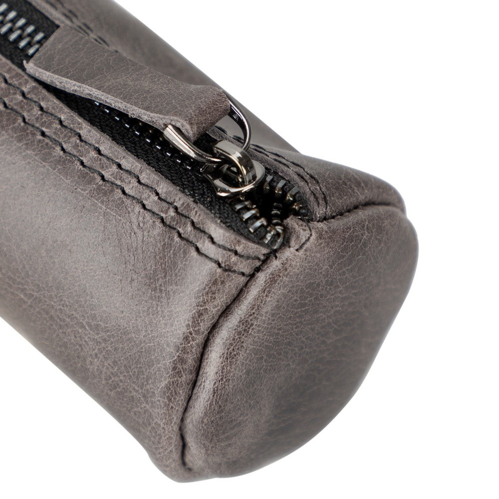 Genuine Leather Pencil Case with Handmade Zipper