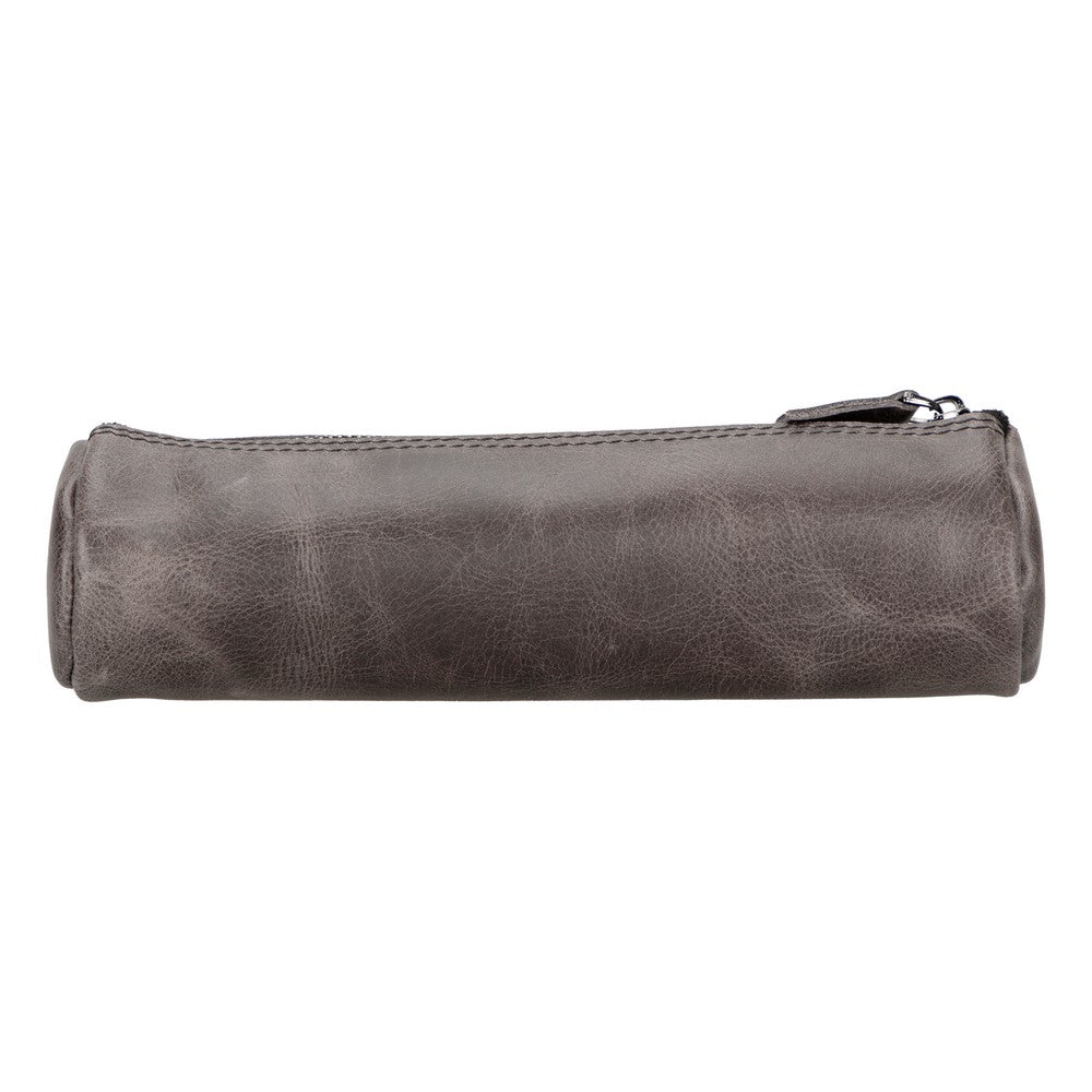 Genuine Leather Pencil Case with Handmade Zipper