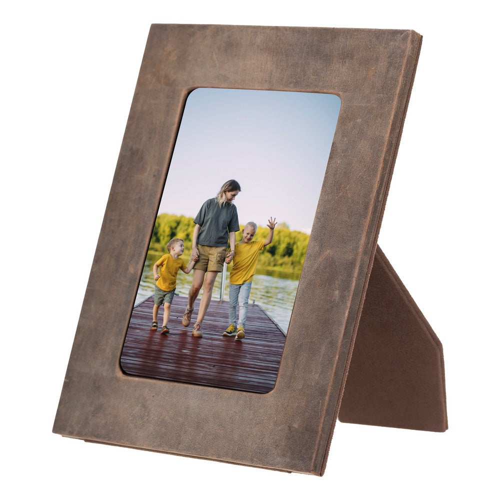 Leather Desktop Photo Frame 22x17cm frame for 15x10cm photos (8.6x6.6inch frame for 5.9x3.9inch photos)