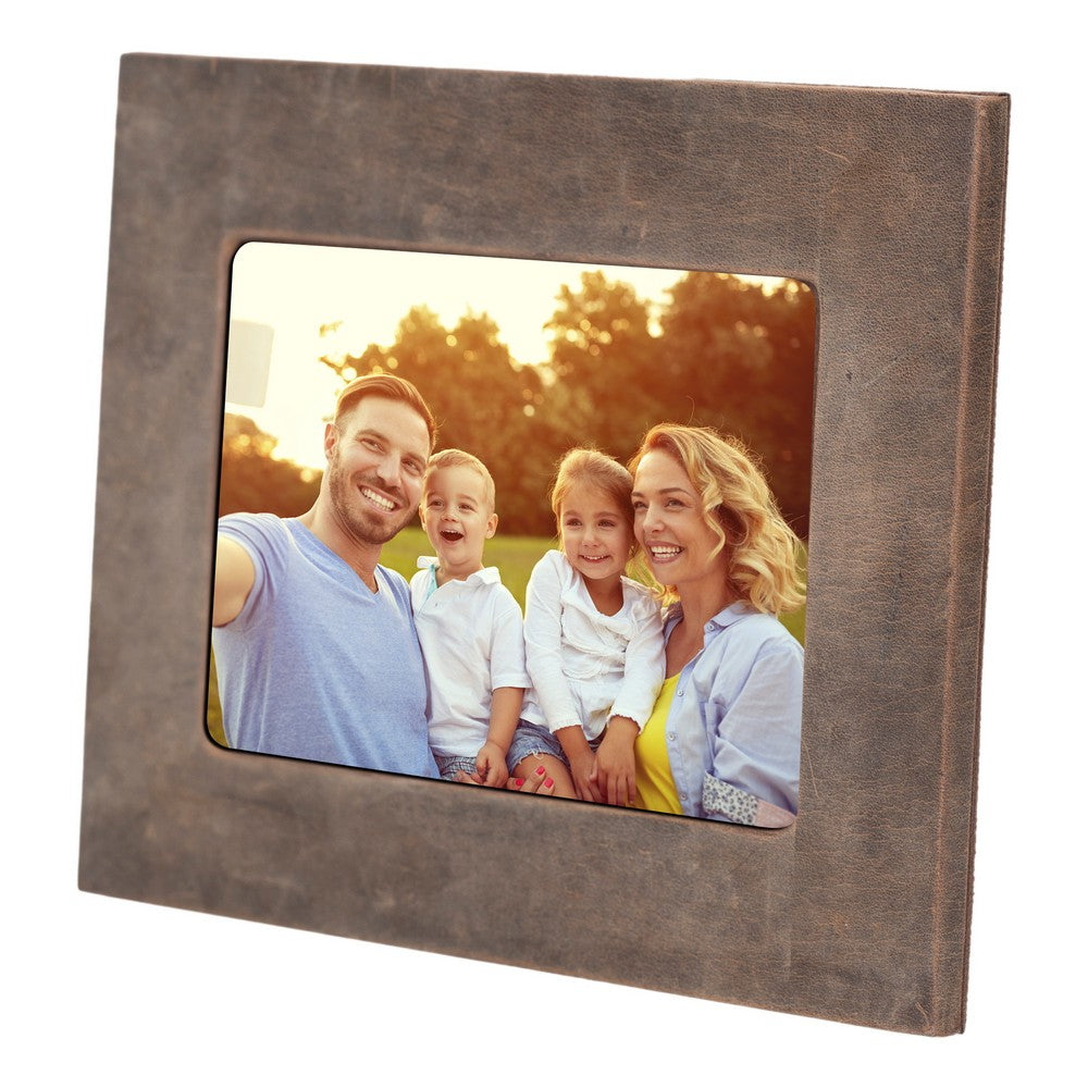 Leather Desktop Photo Frame 22x17cm frame for 15x10cm photos (8.6x6.6inch frame for 5.9x3.9inch photos)