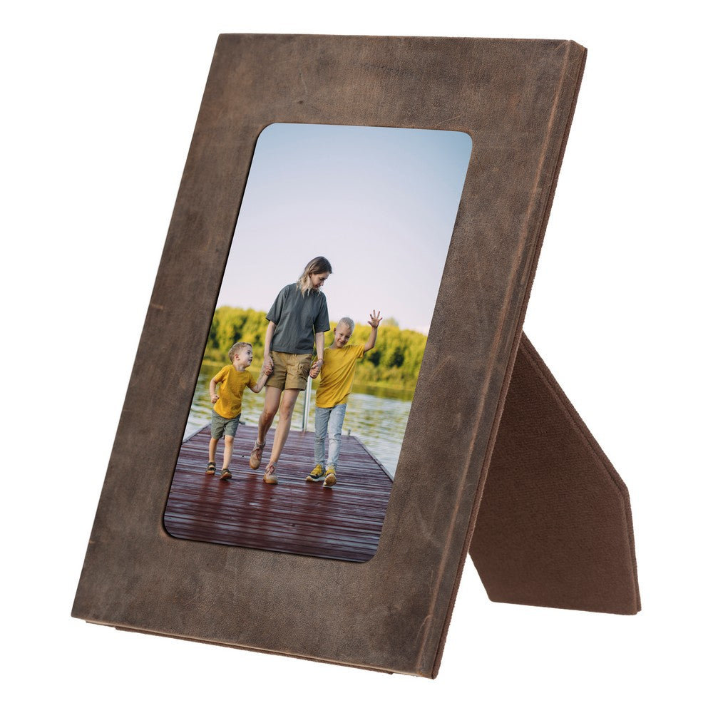 Leather Desktop Photo Frame 22x17cm frame for 15x10cm photos (8.6x6.6inch frame for 5.9x3.9inch photos)