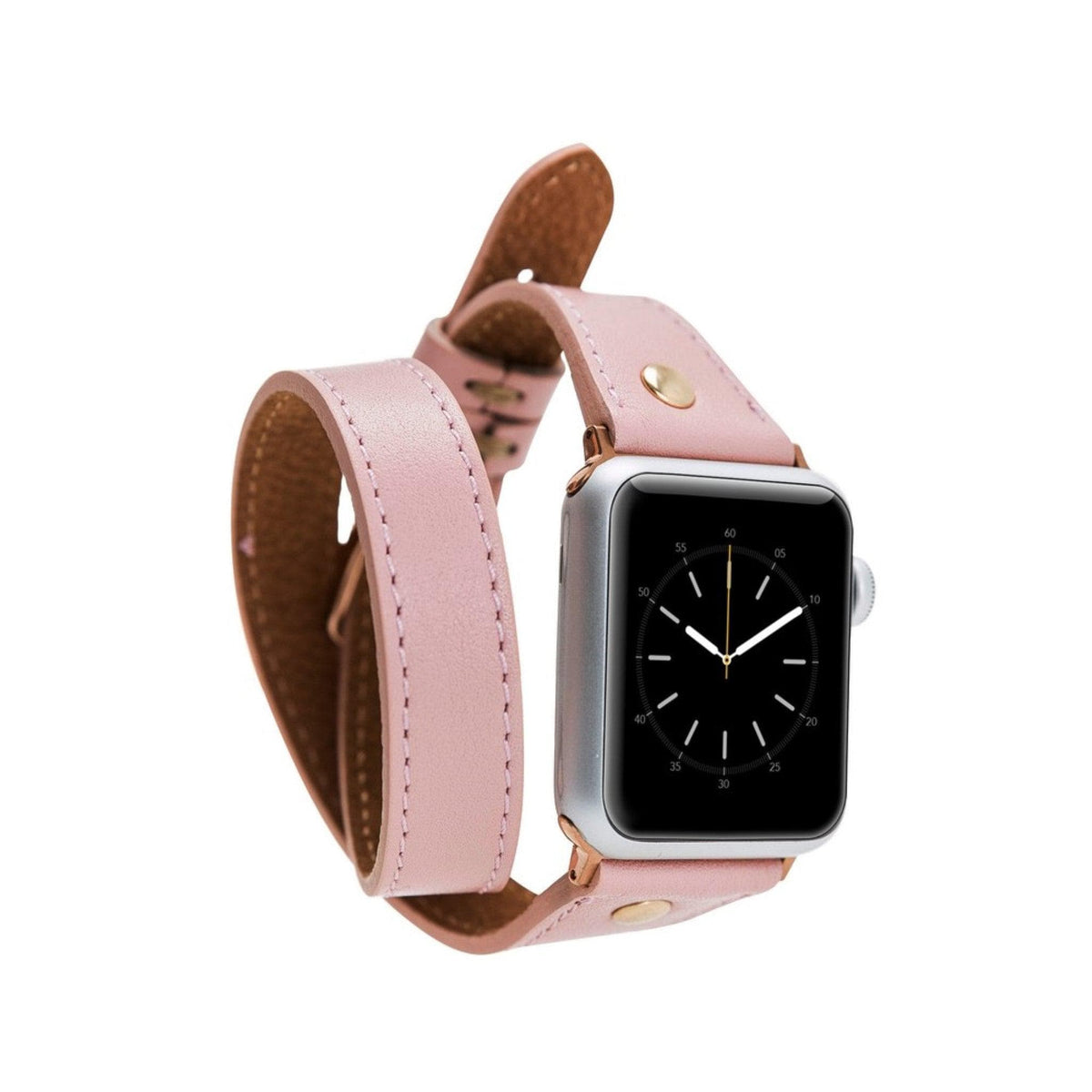 Leeds Double Tour Slim with Gold Bead Apple Watch Leather Straps