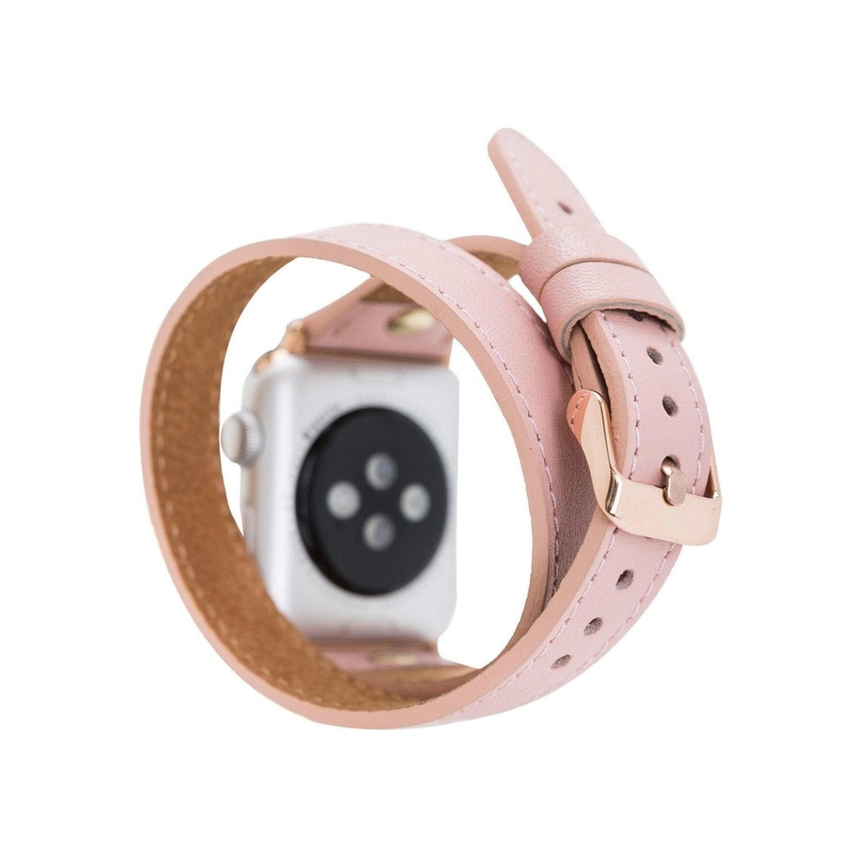 Leeds Double Tour Slim with Gold Bead Apple Watch Leather Straps