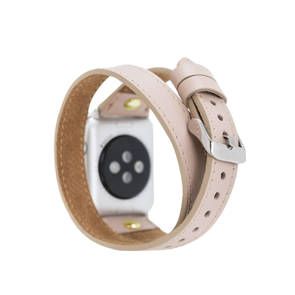 Leeds Double Tour Slim with Gold Bead Apple Watch Leather Straps