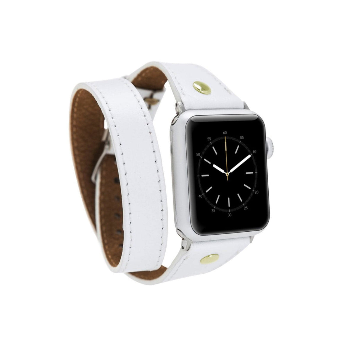 Leeds Double Tour Slim with Gold Bead Apple Watch Leather Straps