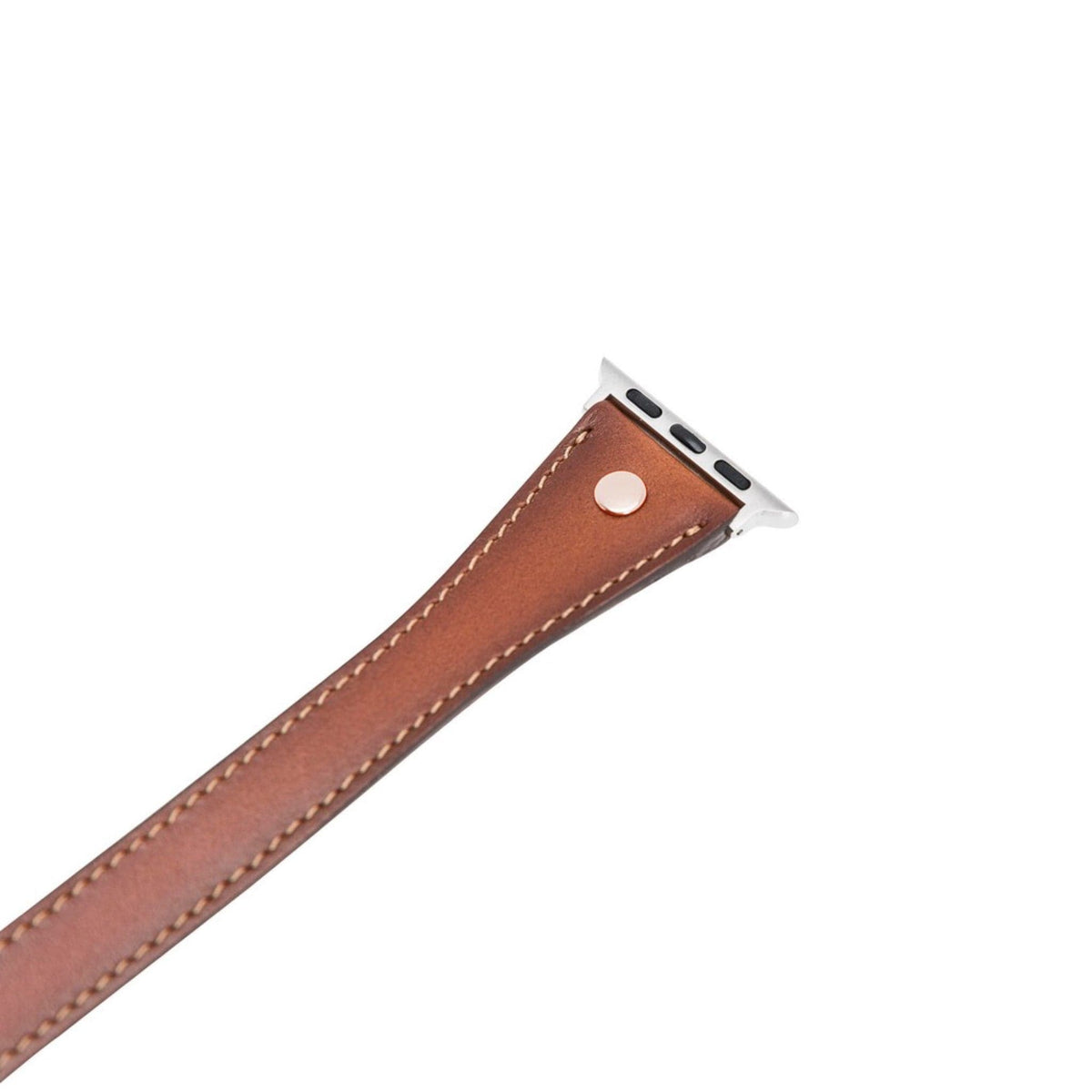 Leeds Double Tour Slim with Rose Gold Bead Apple Watch Leather Straps