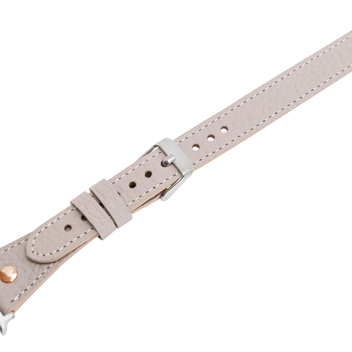 Leeds Double Tour Slim with Rose Gold Bead Apple Watch Leather Straps