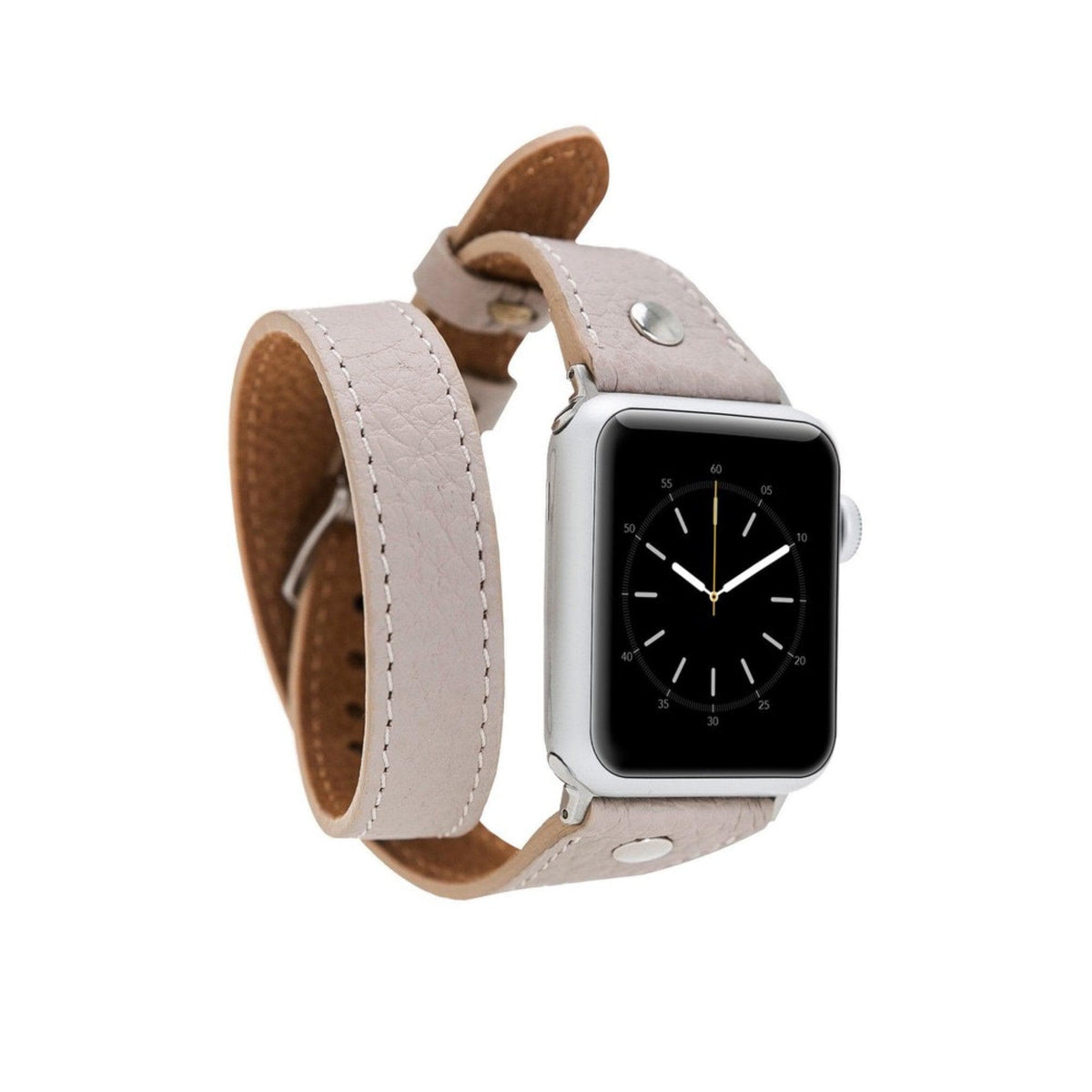 Leeds Double Tour Slim with Silver Bead Apple Watch Leather Straps