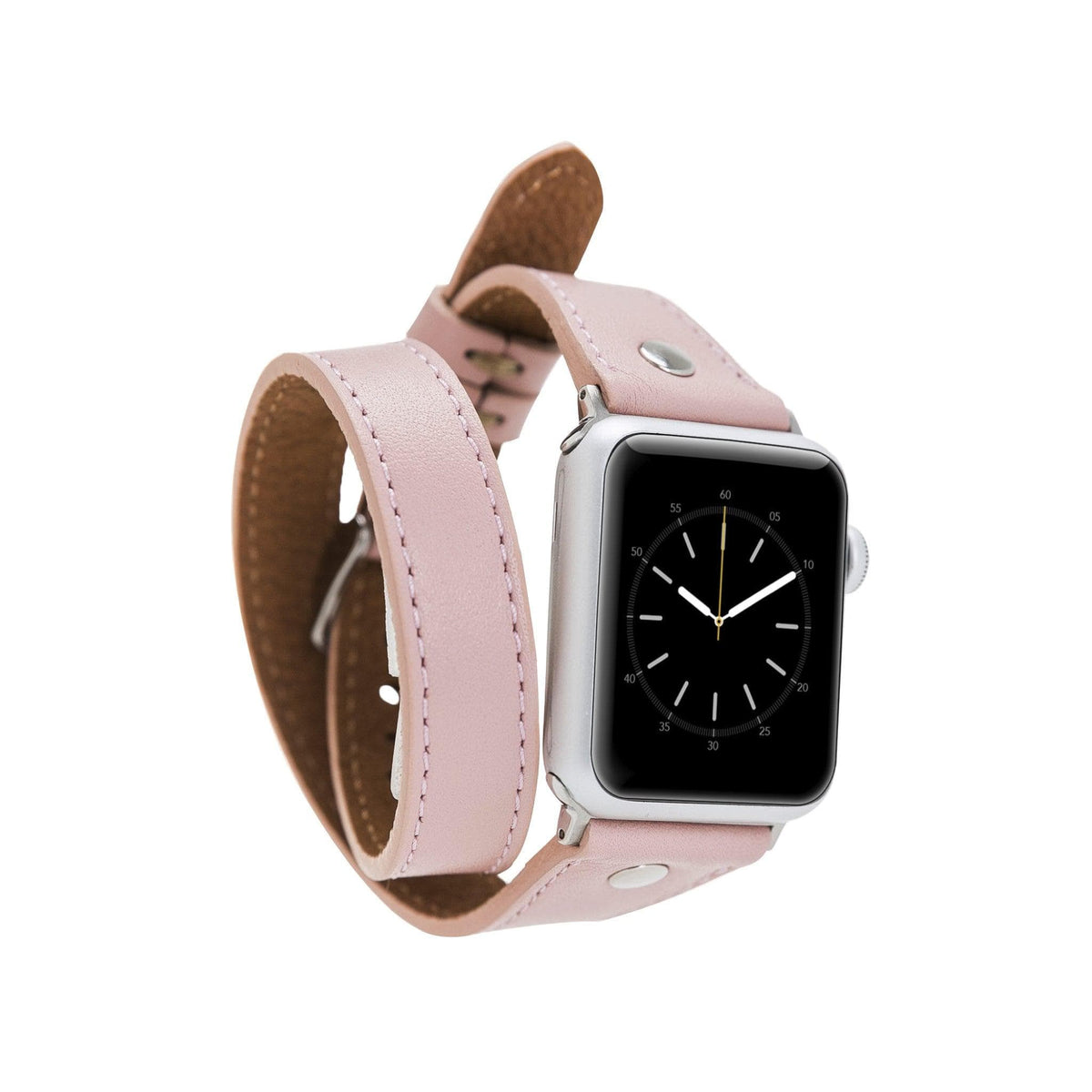 Leeds Double Tour Slim with Silver Bead Apple Watch Leather Straps