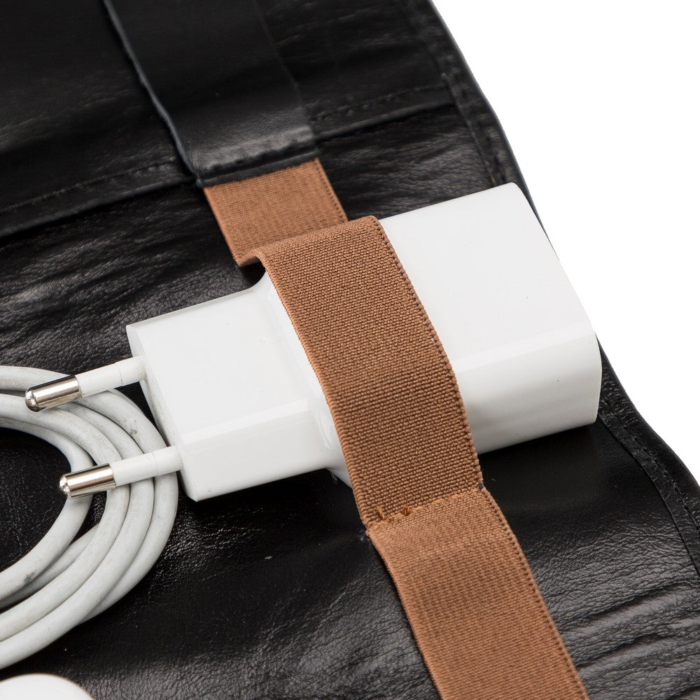 Leather Cable Accessory Carrying Bag