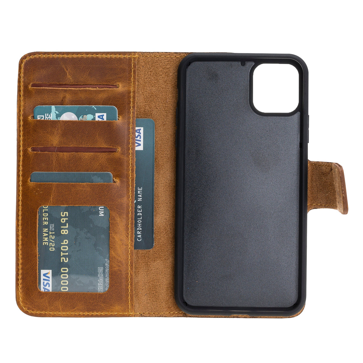 Apple iPhone 11 Series Compatible Leather Wallet Case Liluri