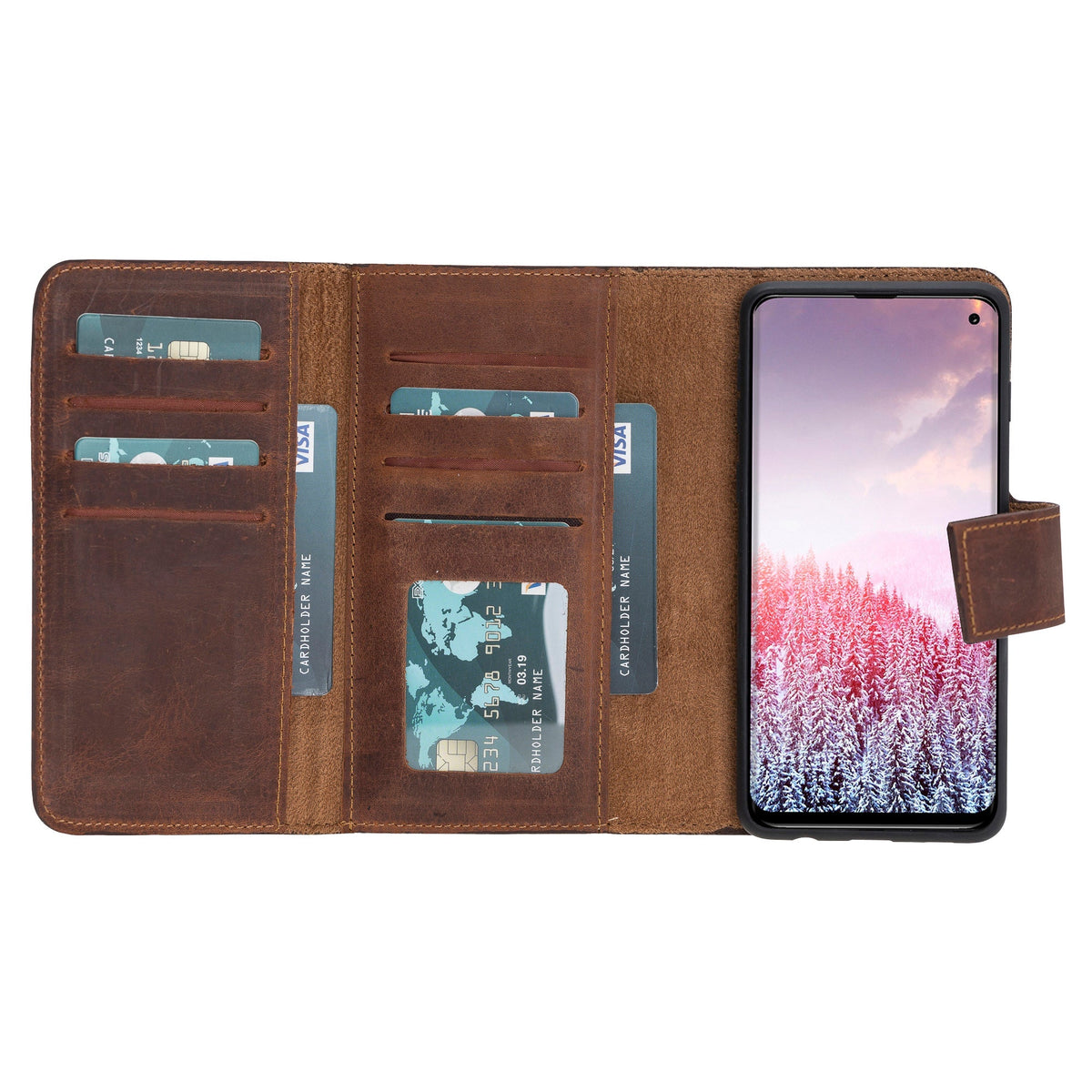 Samsung Galaxy S10 Leather Wallet Case Santa