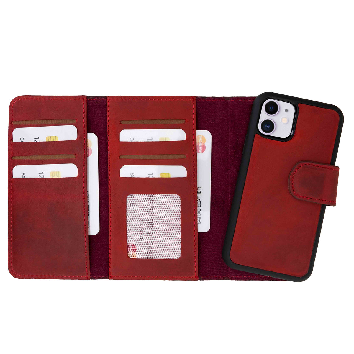 Apple iPhone 11 Series Leather Wallet Case Santa