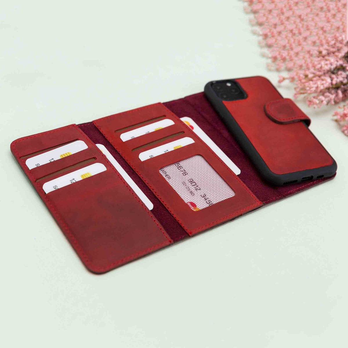 Apple iPhone 11 Series Leather Wallet Case Santa