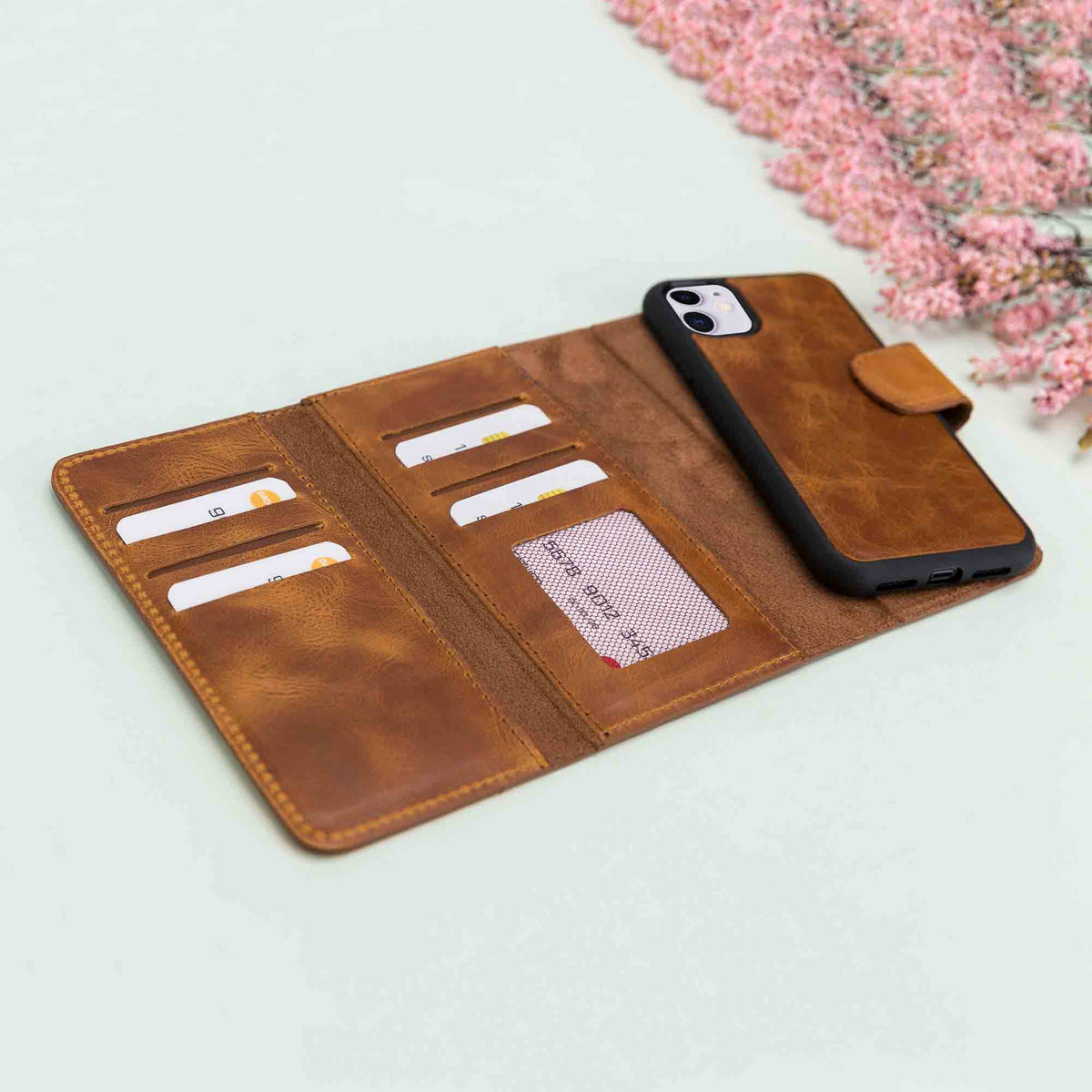 Apple iPhone 11 Series Leather Wallet Case Santa