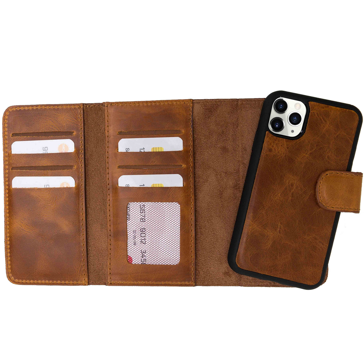 Apple iPhone 11 Series Leather Wallet Case Santa