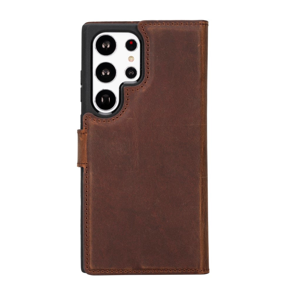 Samsung Galaxy S23 Plus Compatible Leather Wallet Case G2 Brown