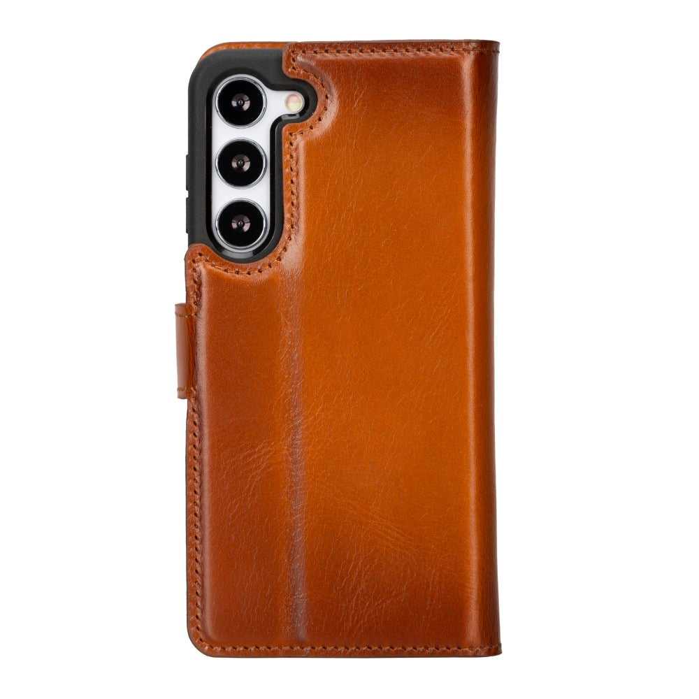 Samsung Galaxy S23 Plus Compatible Leather Wallet Case G2 Brown