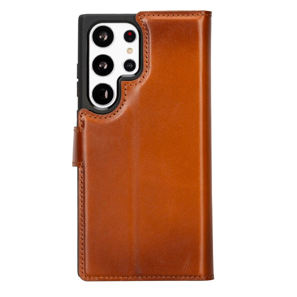 Samsung Galaxy S23 Plus Compatible Leather Wallet Case G2 Brown