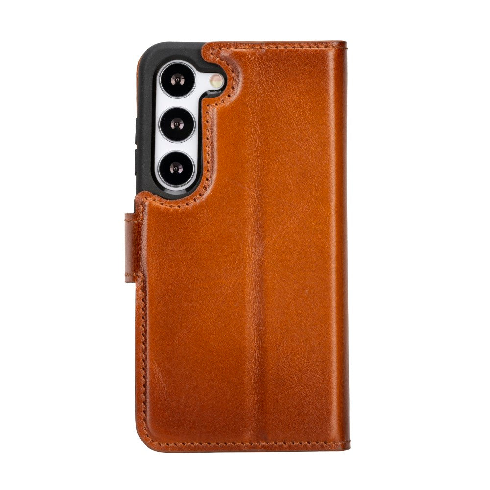 Samsung Galaxy S23 Plus Compatible Leather Wallet Case G2 Brown