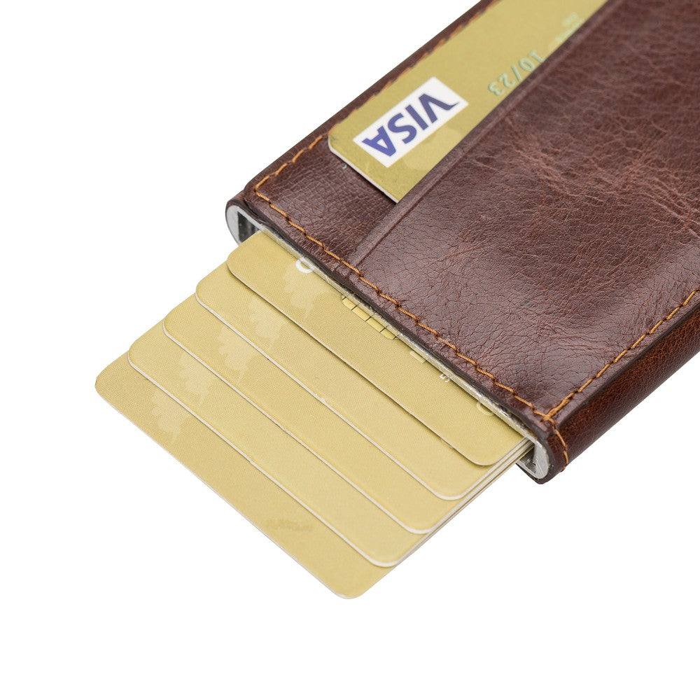 Torres Leather Card Holder with Mechanism