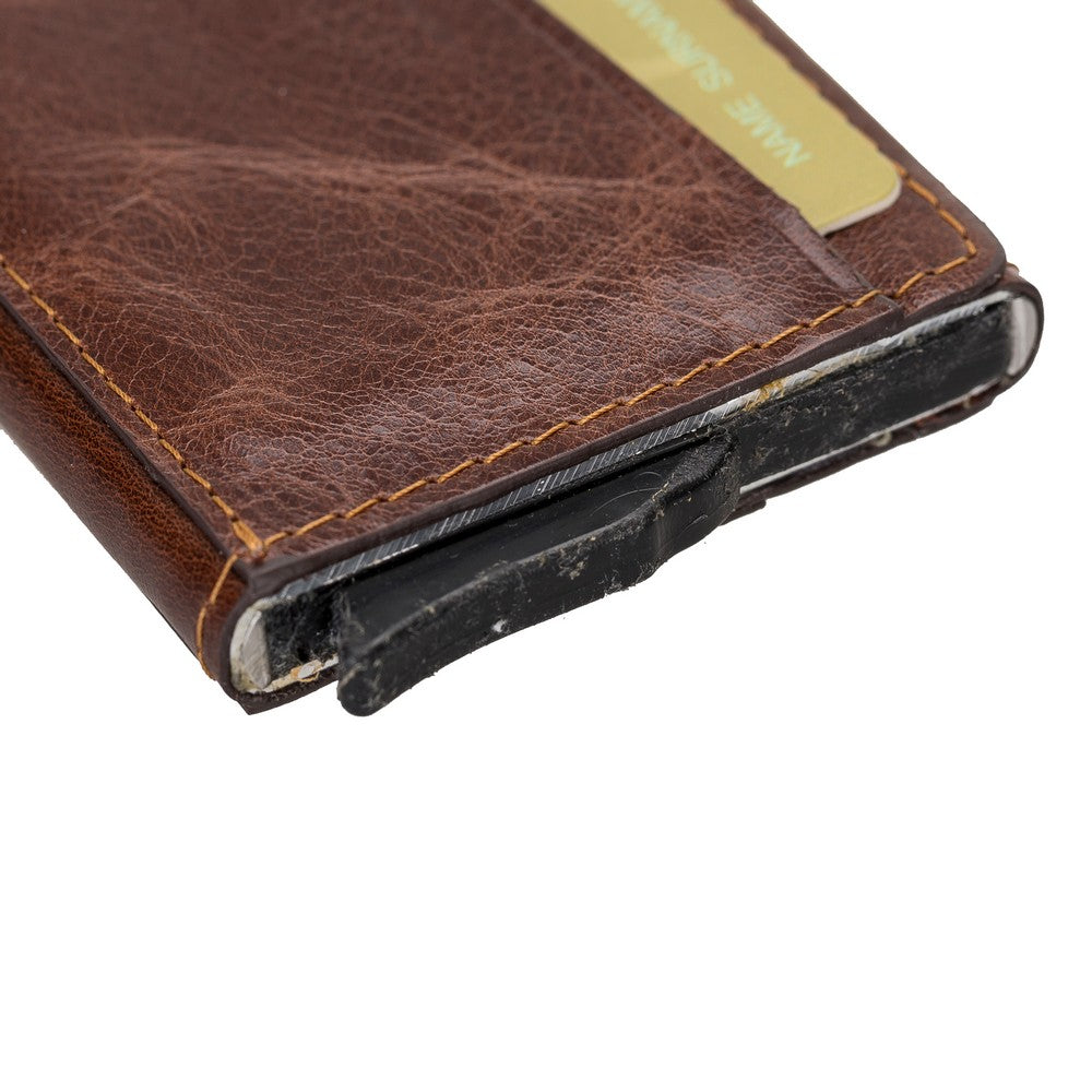 Torres Leather Card Holder with Mechanism