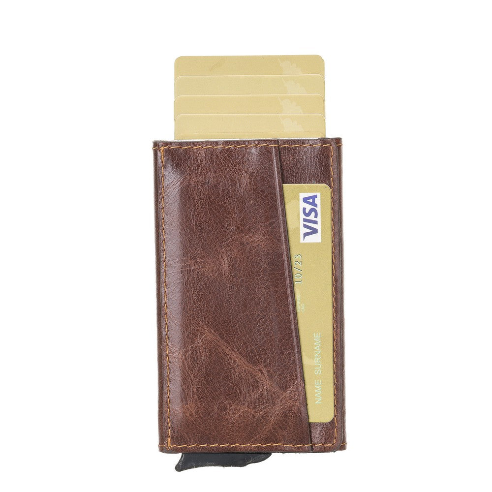 Torres Leather Card Holder with Mechanism