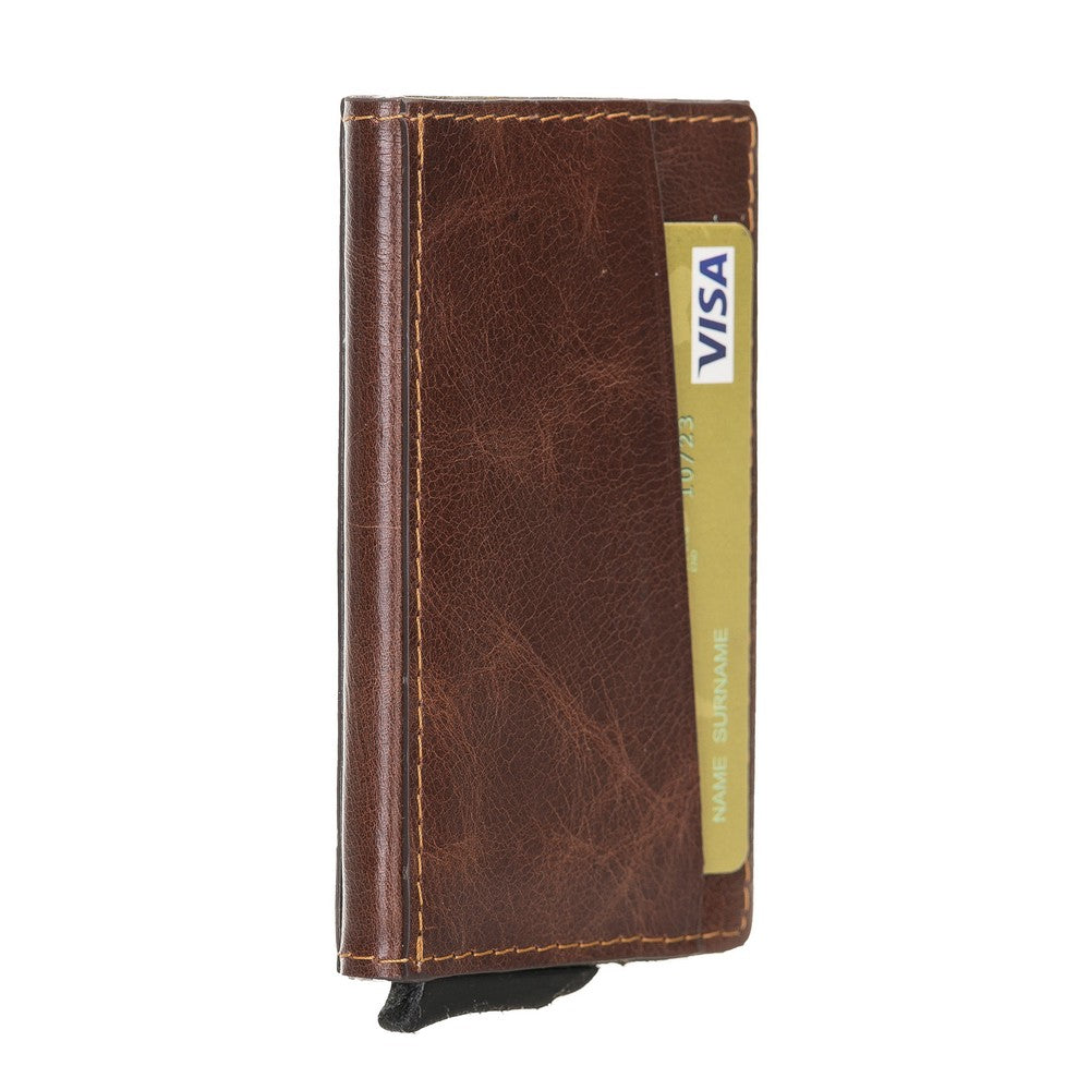 Torres Leather Card Holder with Mechanism